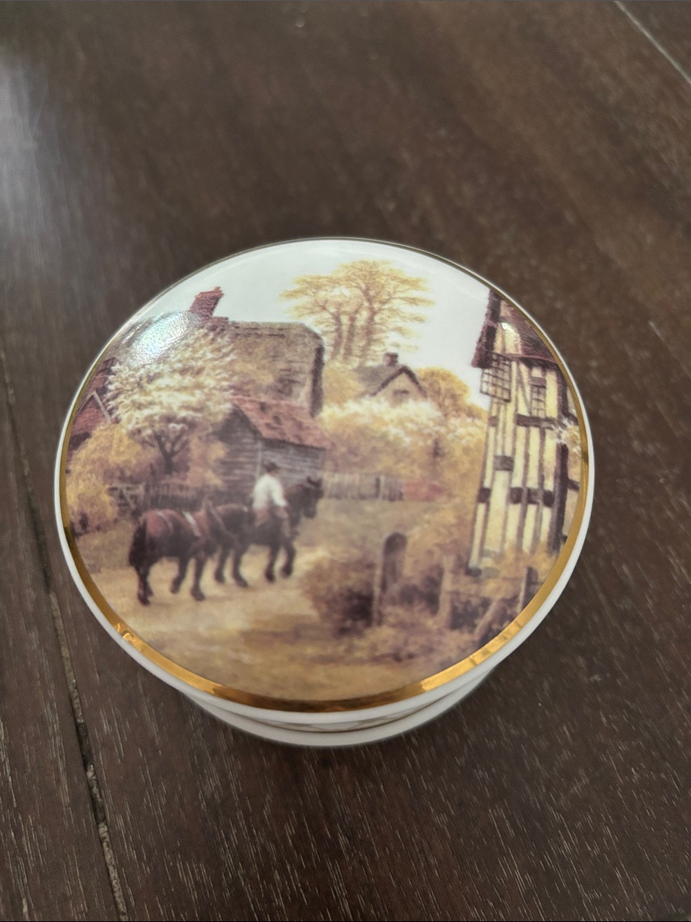 Falcon China Staffordshire England Trinket Box
